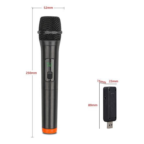 Microfone Sem Fio Duplo Profissional Karaoke Igreja Palestra Cor Preto - Imagem 3