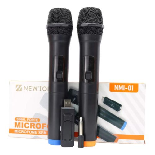 Microfone Sem Fio Duplo Profissional Karaoke Igreja Palestra Cor Preto - Imagem 8