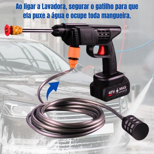 Lavadora Lava Jato Portátil Pressão 2 Baterias + Maleta - Imagem 6