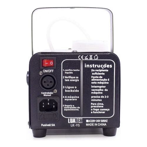 Maquina De Fumaça 600w 3 Leds Rgb Com Controle Cor Preto - Imagem 5