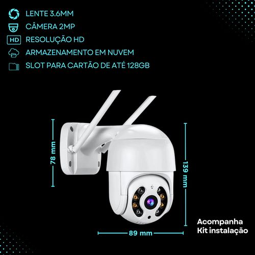 Câmera Segurança Externa Wi Fi Hd Visão Noturna Ip A8 Icsee - Imagem 5