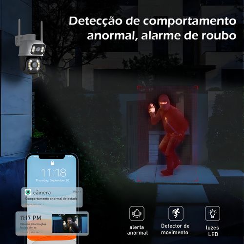 Wifi Smart Camera A28 Externa Cor Branco/preto - Imagem 4