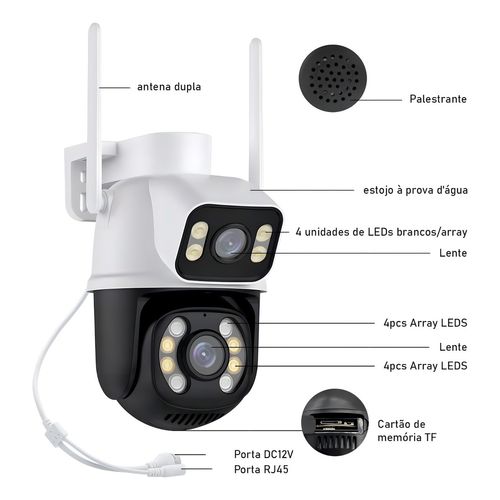 Wifi Smart Camera A28 Externa Cor Branco/preto - Imagem 9