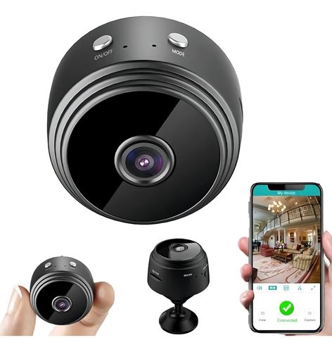 Mini Camera Espiã Wifi Sem Fio A9 Füssen 1080p Detecta Movimento Cor Preto Usb Cartão Micro Sd Wireless - Imagem 4