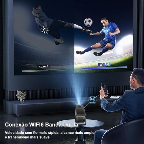 Mini Projetor Portátil Hy320 4k Smart Wifi Cor Preto - Imagem 8