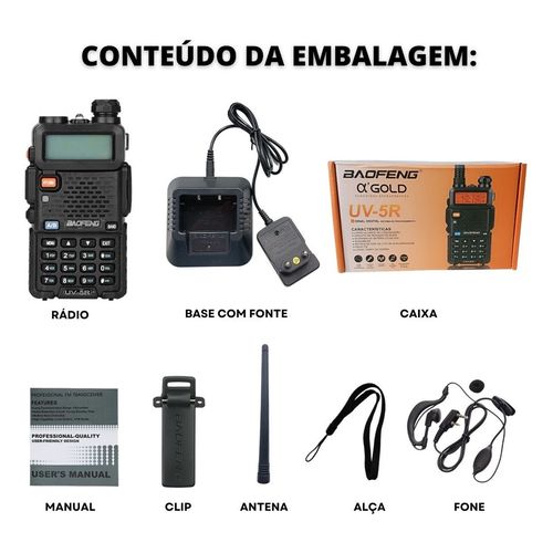 6 Radio Comunicador Walk Talk Baofeng Dual Band Uv-5r + Nf - Imagem 4