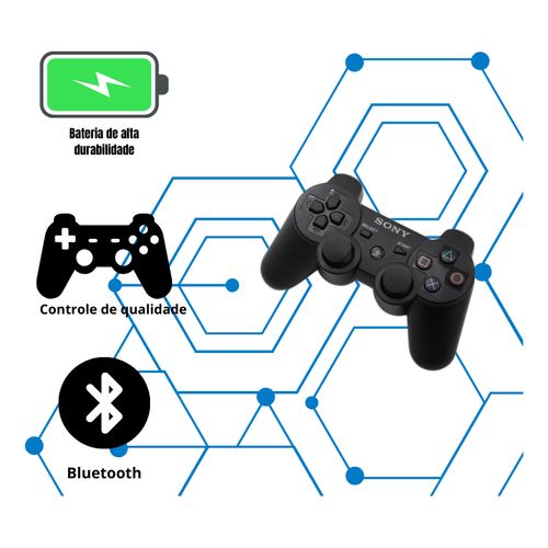 Controle Sem Fio Compatível Ps3 Tv Pc Com Carregador - Imagem 4