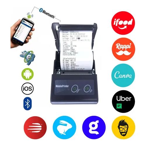 Mini Impressora Térmica 58mm Bluetooth Delivery